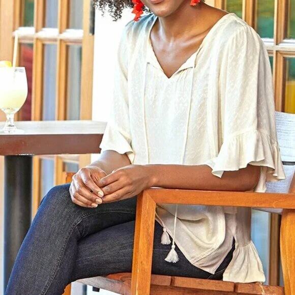 Matilda Jane Believe In You Ruffle Sleeve Boho Tunic Top S - Picture 1 of 16